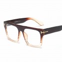 Men's Square Frame Transparent Lens