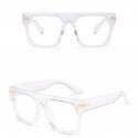 Men's Square Frame Transparent Lens