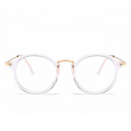 Men's Round Glasses Frame Casual Elegant Transparent Lens