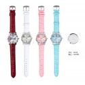 Clock Female Casual with Silver Crystal Quartz Luxury Fashion