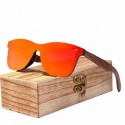 Stylish Men's Sunglasses Mirrored Wooden Frame UV Lens