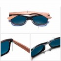 Stylish Men's Sunglasses Mirrored Wooden Frame UV Lens