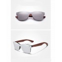 Stylish Men's Sunglasses Mirrored Wooden Frame UV Lens