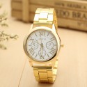 Clock Geneva Female Gold Gold Elegant Formal Quartz