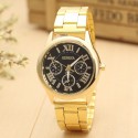 Clock Geneva Female Gold Gold Elegant Formal Quartz