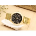 Clock Geneva Female Gold Gold Elegant Formal Quartz