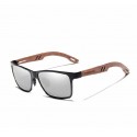 Men's Sport Glasses Wooden Frame and Anti-Glare Lenses