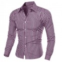 Camisa Casual Quadriculada Masculina Manga Longa