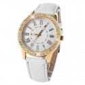 Clock Female Casual Elegant with Crystal Quartz Gold