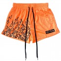 Short de Banho Masculino Curta Sexy Moda Praia Casual azul preto e laranja