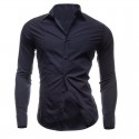 Social Free Shirt Men's Long Sleeve Mandarin Collar Elegant