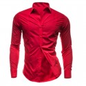 Social Free Shirt Men's Long Sleeve Mandarin Collar Elegant