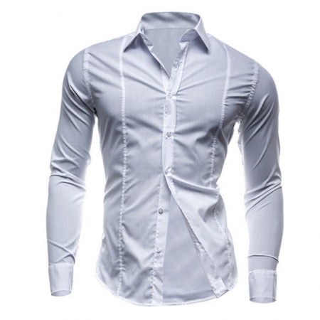 Camisa Social Livre Masculina Manga Longa Gola Mandarim Elegante