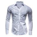 Social Free Shirt Men's Long Sleeve Mandarin Collar Elegant