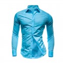 Social Free Shirt Men's Long Sleeve Mandarin Collar Elegant