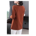 Camiseta Feminina Manga Longa Blusa Casual de Trabalho Duas Cores