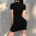 Womens Dress Model Short Square Collar Party