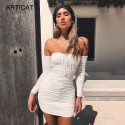 Vestido Feminino Branco Toma que Caia Moda Manga Longa Elegante