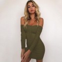 Vestido Feminino Branco Toma que Caia Moda Manga Longa Elegante