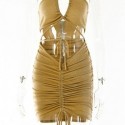 Vestido Feminino Curto com Decote Estilo Moderno