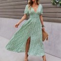 Floral Printed Long Dress Spring Fashion