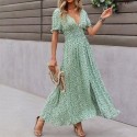 Floral Printed Long Dress Spring Fashion