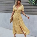 Floral Printed Long Dress Spring Fashion