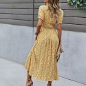 Floral Printed Long Dress Spring Fashion