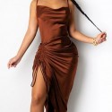 Long Midi Sexy Womens Dress Split Side Opening