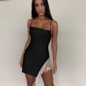 Womens Dress Fashion Short Asymmetric Simple Sexy Side Hollow