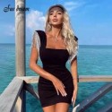 Black Luxury New Trend Womens Short Dress with Sparkles