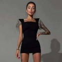 Black Luxury New Trend Womens Short Dress with Sparkles