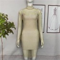 Luxury Dress Fashion Metallic Long Sleeve Transparent