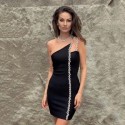 Party Dress with Rings and Necklace One Shoulder