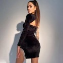 Sexy Velvet Dress One Shoulder Only Female New Fashion