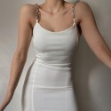 Vestido Midi das Mulheres Elegante Socia Liso Tubinho