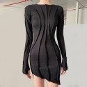 New Trend Womens Dress Asymmetric Cutout in High Relief