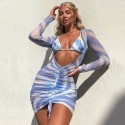 Dress Fashion Sexy Women Striped Long Sleeve Beach Fashion