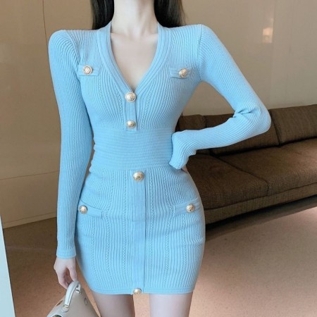 Short Womens Dress For Work Long Sleeves Winter Fashion Cold Days