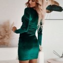 Elegant Plain Shiny Silk Dress