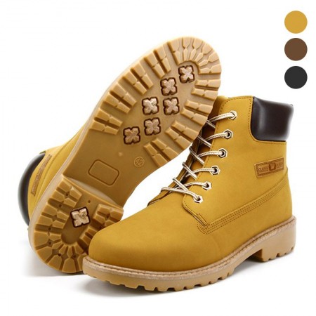 Bota Unisex Casual Moda Couro Cano Alto Estilosa Confortável Barata