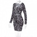 Vestido Bodycon Zebra Texturizado Apertado Estampa Animal