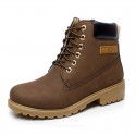 Bota Unisex Casual Moda Couro Cano Alto Estilosa Confortável Barata