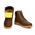 Bota Unisex Casual Moda Couro Cano Alto Estilosa Confortável Barata