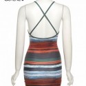 Cutenew Vestido Listrado Streewear Femenino