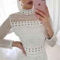 White Knitted Summer Dress New Years Eve Tropical
