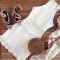 White Knitted Summer Dress New Years Eve Tropical