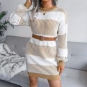 Womens Casual Striped Sweater Dress