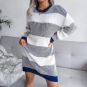 Womens Casual Striped Sweater Dress