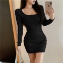 Embossed Thick Mesh Winter Dress Casual